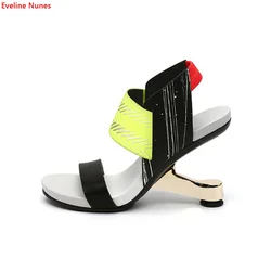 Mixed Colors Strange Style Sandals Summer Women's Round Toe Eltsaic Band New Arrival Good Quality Fashion Sexy Elegant Shoes