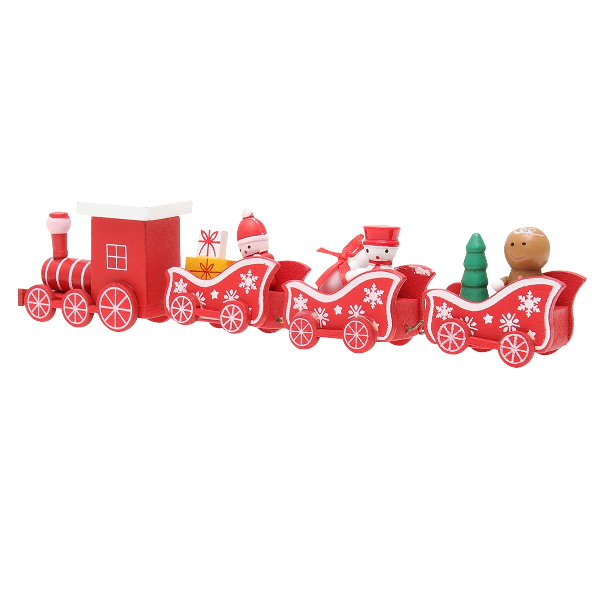 

Christmas Wooden Train Gift Cute Christmas Decorative Creative Desktop Adornment Table Ornament For Kids Home Party Red