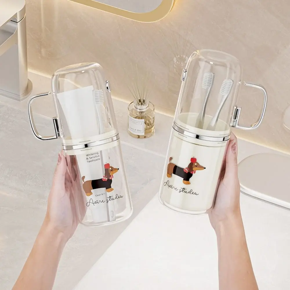 

Dental Cup Transparent Toothbrush Storage Box Dustproof Cartoon Brushing Cup Plastic Wash Cup Office