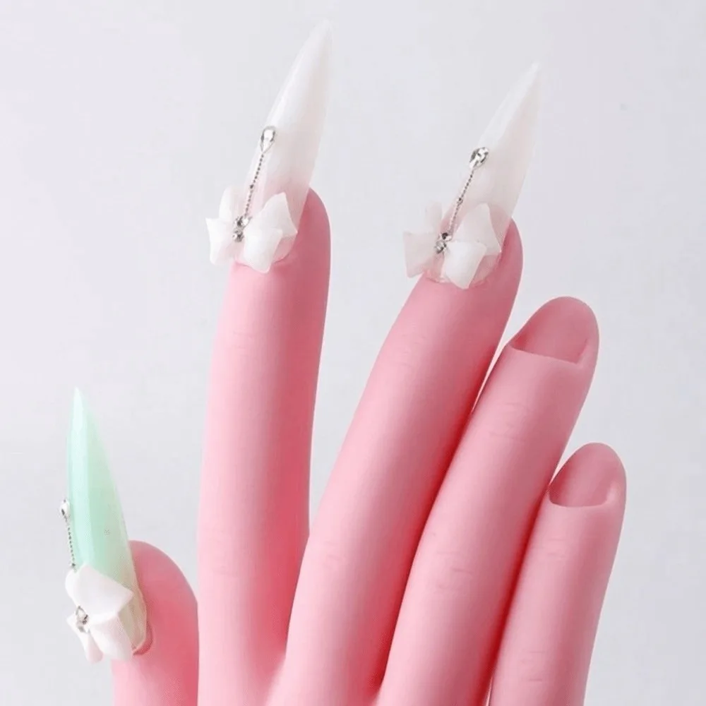 Durable Flexible Nail Practice Hand Soft Multi-joint Fake Hand Nail Display Silicone Bendable Hand Model Manicure Training