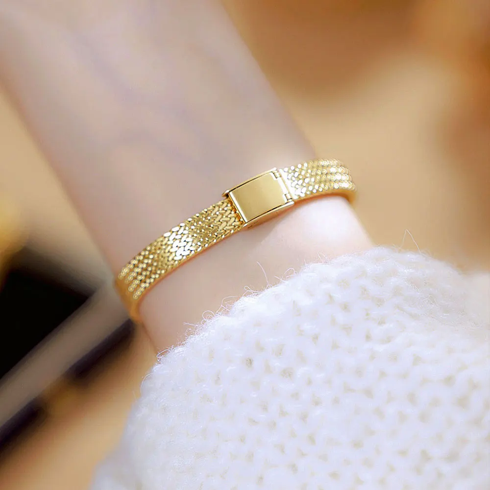 Golden Quartz Watch Wheat Ears Bracelet Watches For Women Small Dial Luxury Lady Wristwatch Female Clock Fashion Dress Gifts