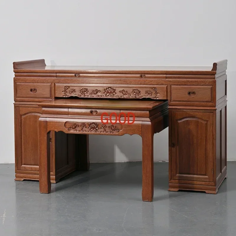 

Solid Wood Altar Buddha Table Domestic Buddhist Hall Altar Altar Temple a Long Narrow Table Buddha Shrine Incense Desk Set