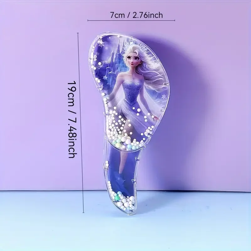 ديزني إلسا الهلال على شكل الترتر هزة تصفيف الشعر مشط جميل إلسا مطرزة وسادة هوائية مشط الشعر الاطفال الفتيات عيد الميلاد G