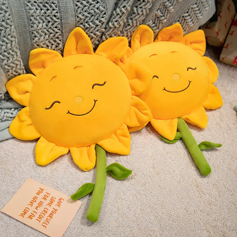 45 см кавайный мультфильм аниме солнечный цветок наполнитель плюшевая игрушка милый золотой лепесток подсолнечника игрушка подушка детский праздничный подарок