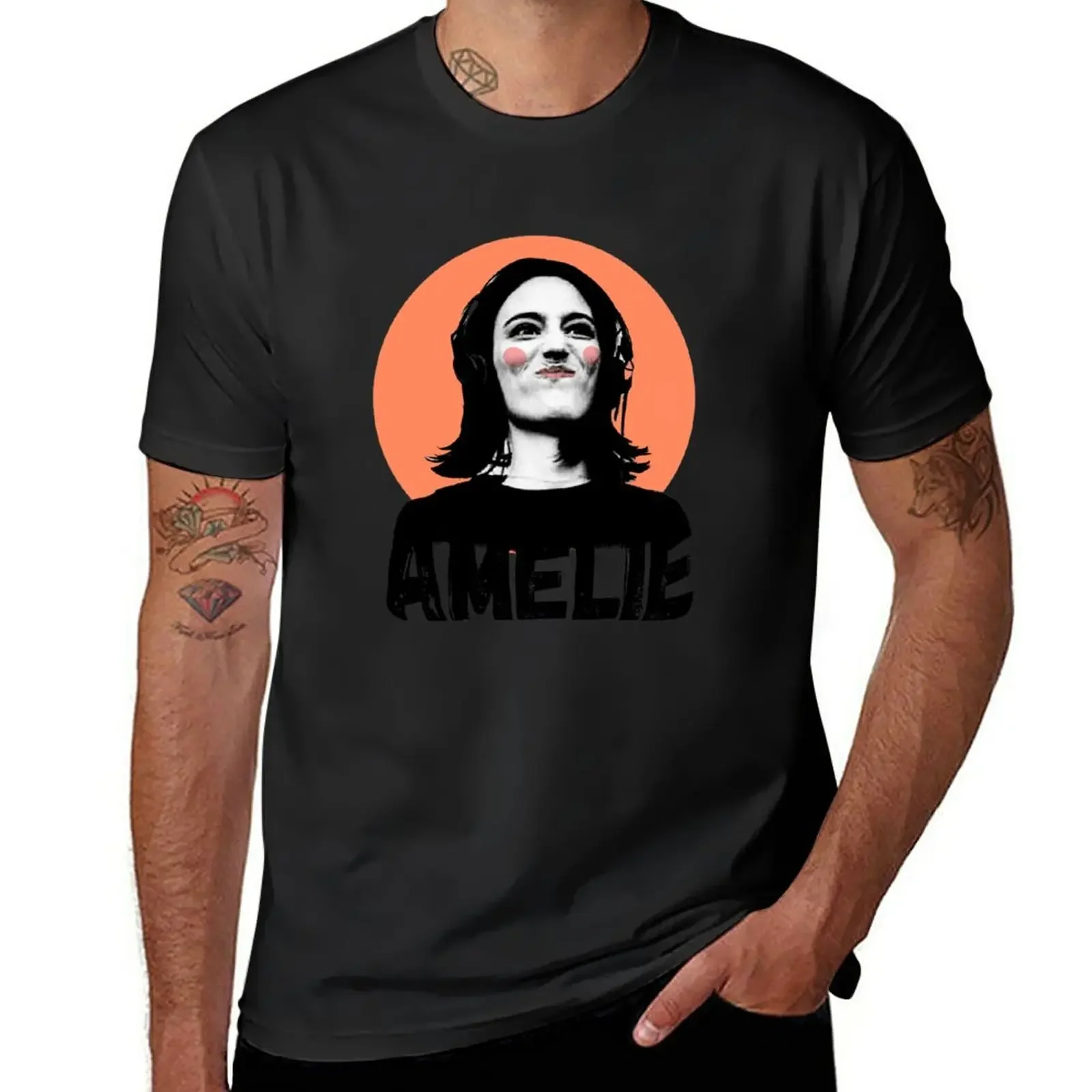 New Amelie Lens T-Shirt tops customized for men cotton Summer fashion New Arrival Cotton Short Sleeve heavyweight Round Collar