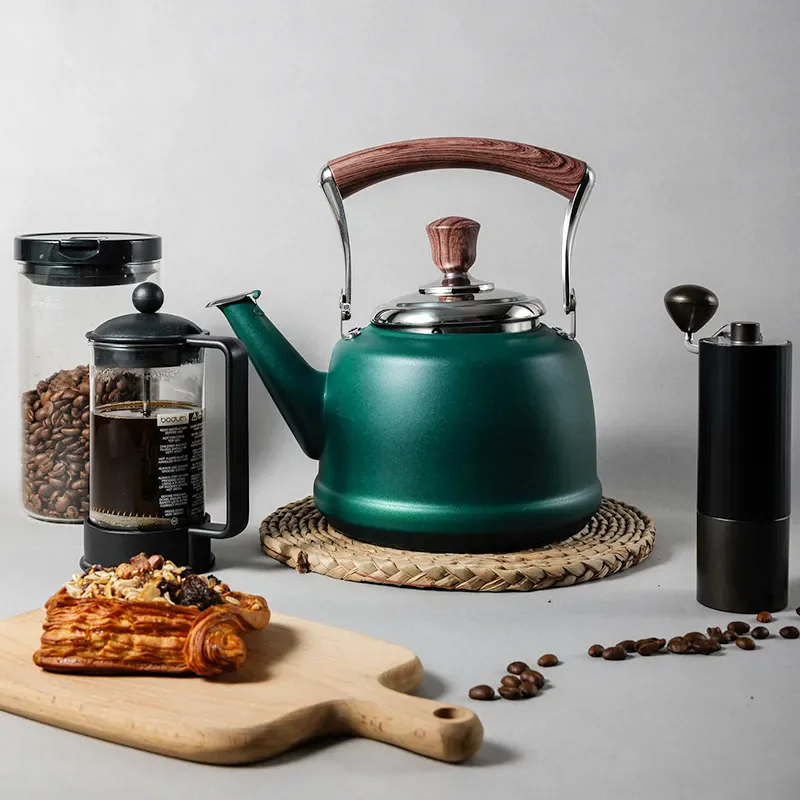 

Retro Style Stainless Steel Kettle Gas Electric Stove Universal Whistle Teapot Household Kettle Large Capacity Water Pot ZI454