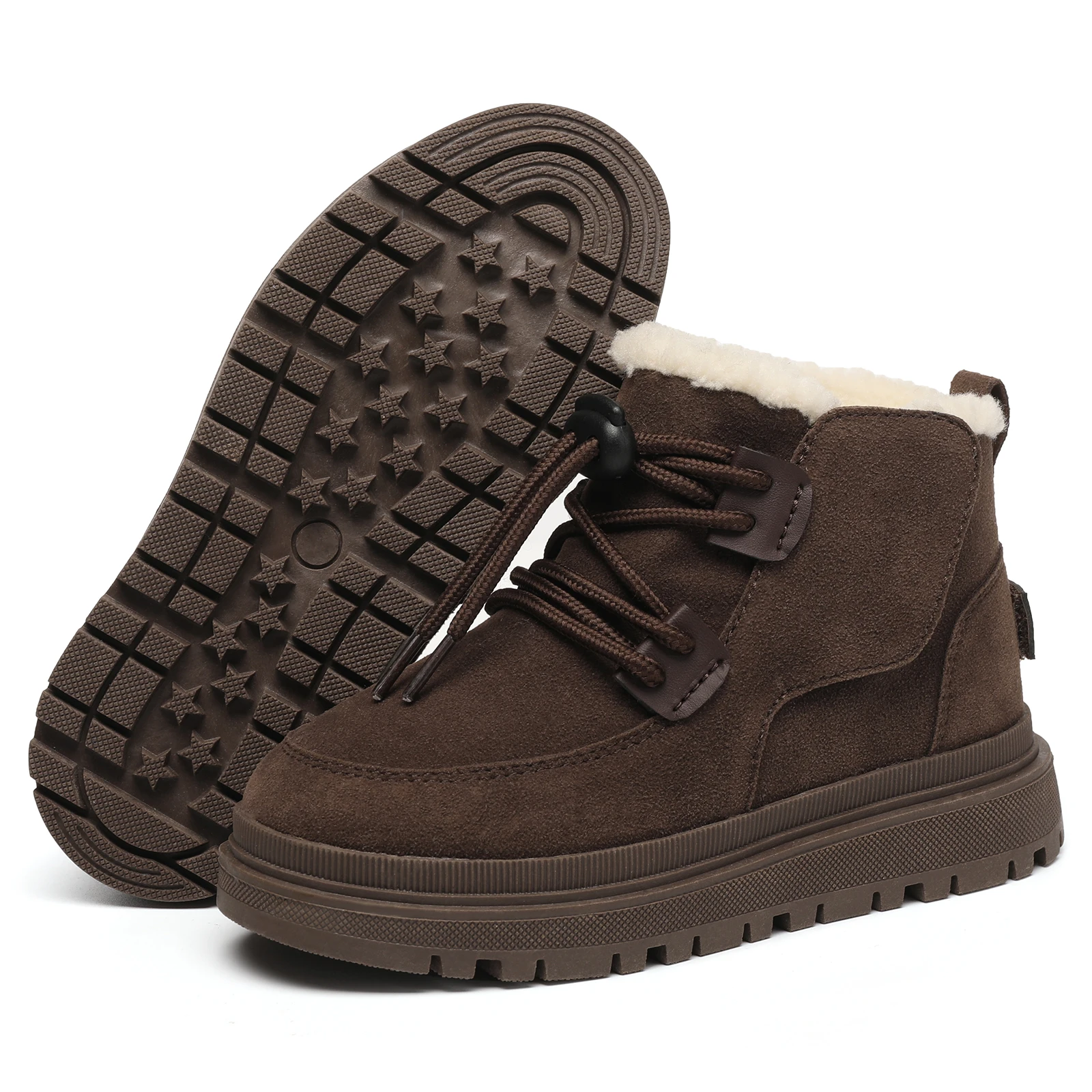 Zapatos informales para niños, botas de Otoño Invierno, zapatos para niños, botas antideslizantes suaves de cuero de moda para niñas 23-34,