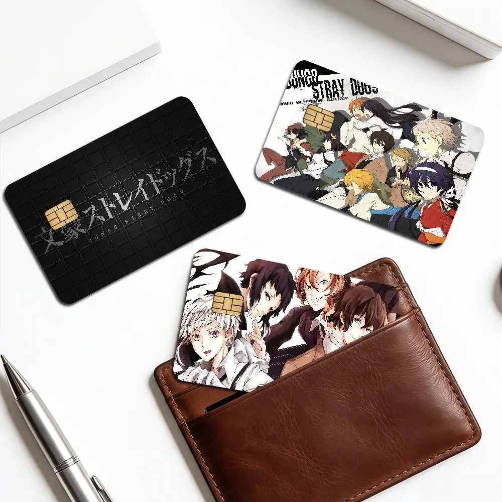 Anime B-Bungo S-Stray D-Dogs Credit Card Skin Stickers No Adhesive Residue Water Proof for VISA Credit Card Subway Access Card