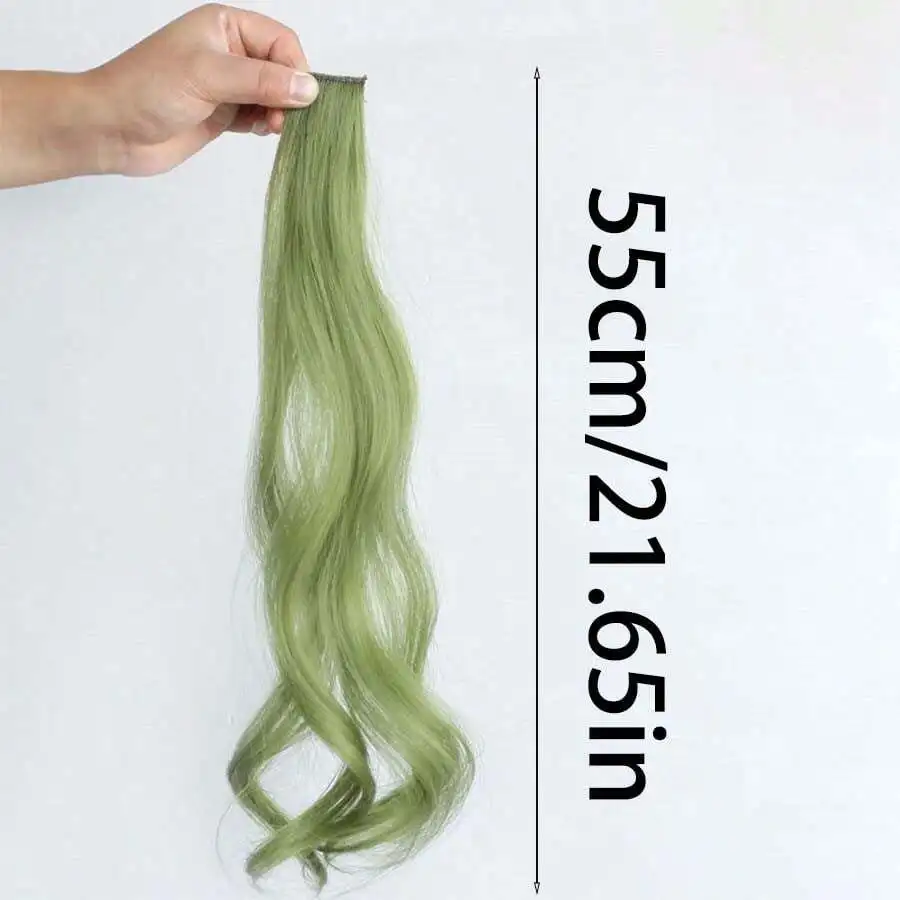 

2pcs Womens Seamless Green Ombre Clip-In Hair Extensions With Claw Clips