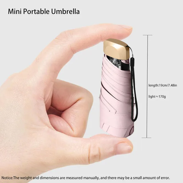 Mini parasol przeciwsłoneczny na zewnątrz Ochrona przed promieniowaniem UV Ultralekki składany pięciokrotny parasol Parasol przeciwsłoneczny