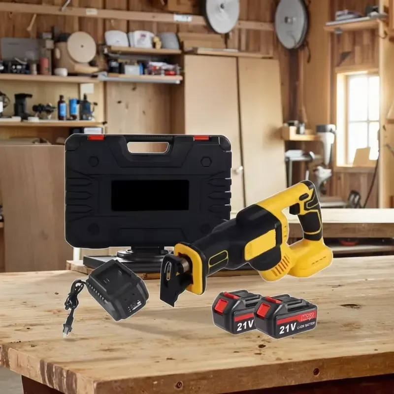 21V High Power Brushless Reciprocating Saw Cordless Electric Handheld Multi Function Tool for Outdoor Cutting