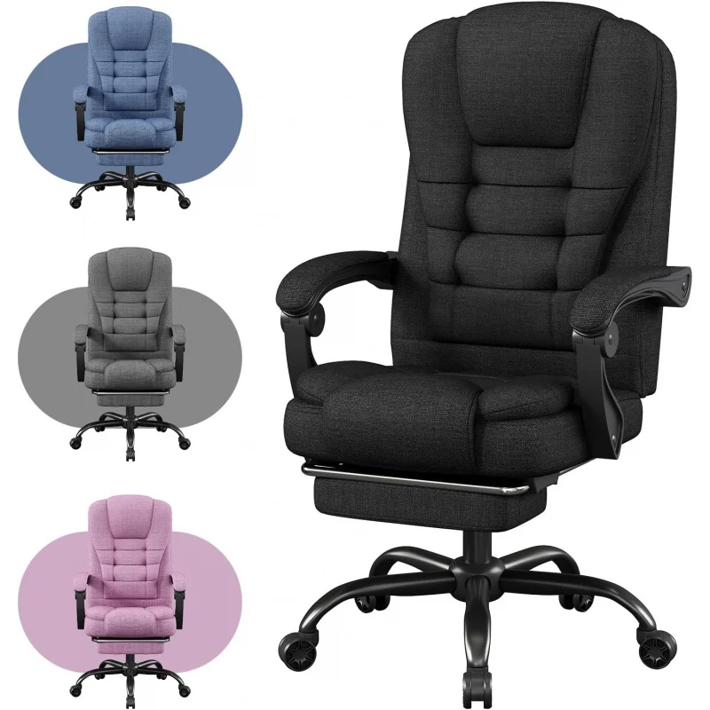 

Big and Tall Fabric Gaming Chair with Footrest