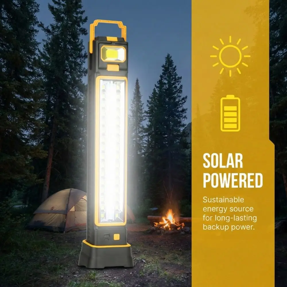 Multi-Function Solar-Powered Lamp Magnetic Base COB LED Portable Lamp USB Rechargeable SMD LED Flashlight USB Rechargeable