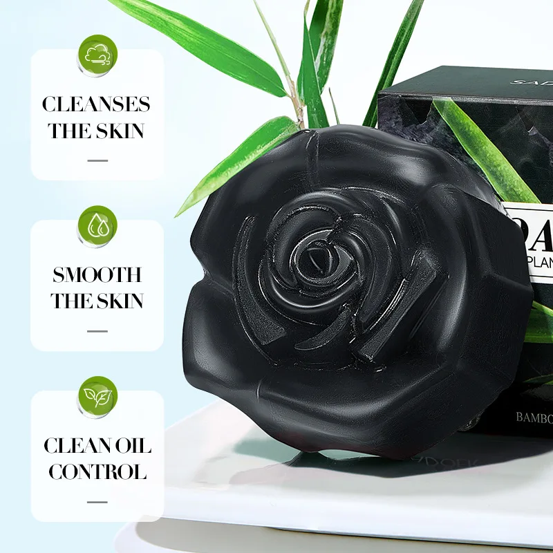 1Box Bamboo Charcoal Soap Cleansing The Body Wash Soap Moisturize Control Essential Oil Clean Soap Prevent Dry Skin Hydrating