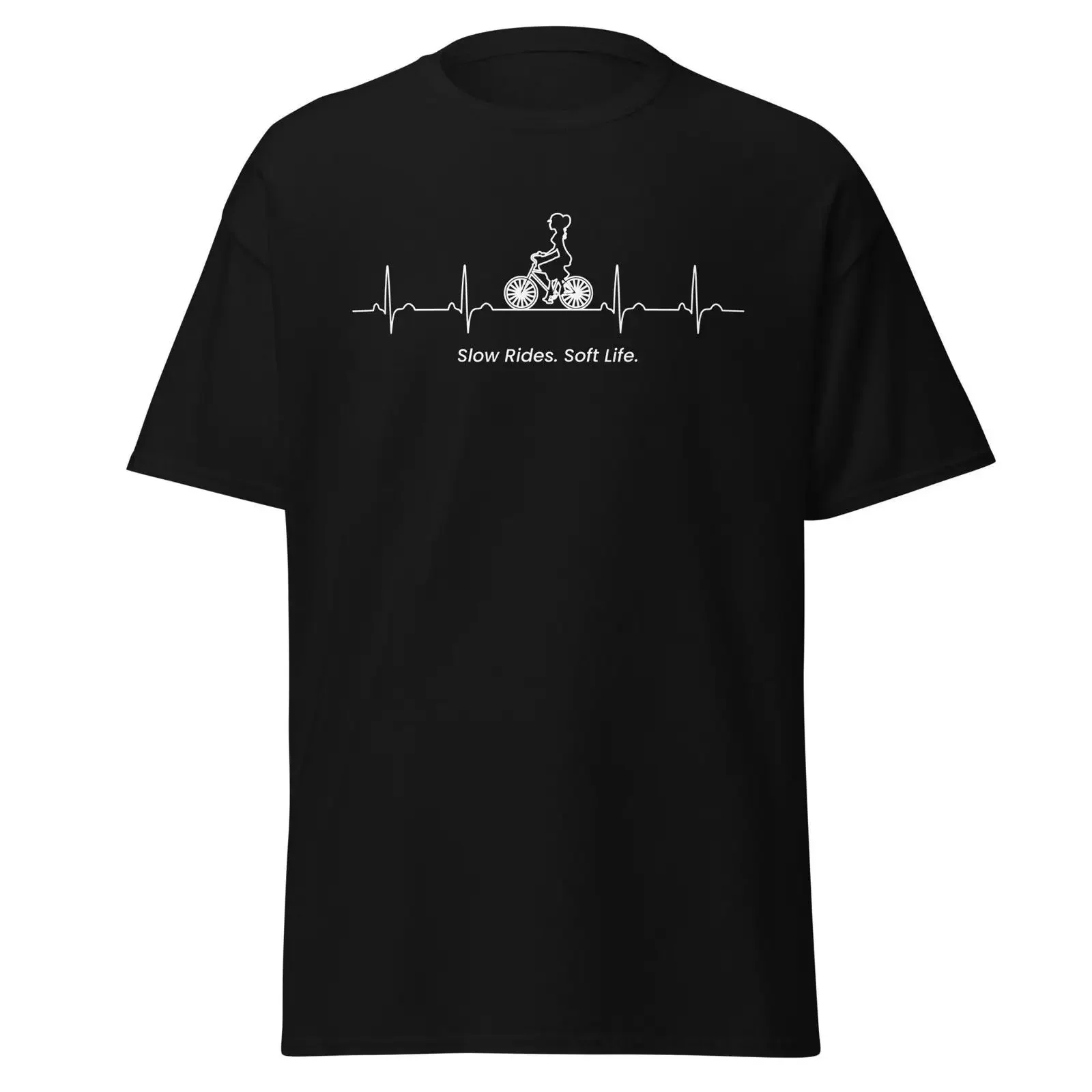 T-shirt de cyclisme pour femme ECG Slow Rides Soft Life, style minimaliste et décontracté pour la pleine conscience, pour les amateurs de paix et d'équilibre, vintage délavé