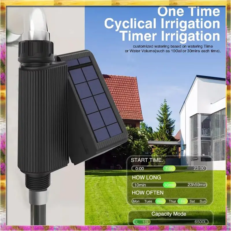 AA46 HOT-Solar Energy Tuya Smart Wifi Watering Timer Sprinkler Drip Irrigation System With Built-In Water Flow Recorder