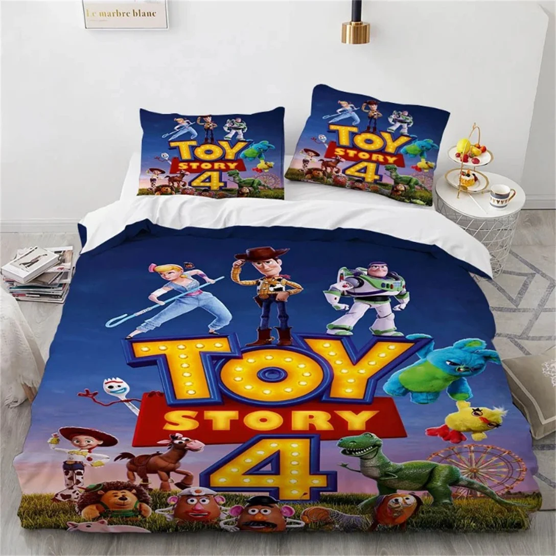 Cartoon Toy Story Buzz Lightyear Bedding Se,Disney Toy Story Bedding Set for Kids Boys,Duvet Cover Decora Single Double Twin Siz