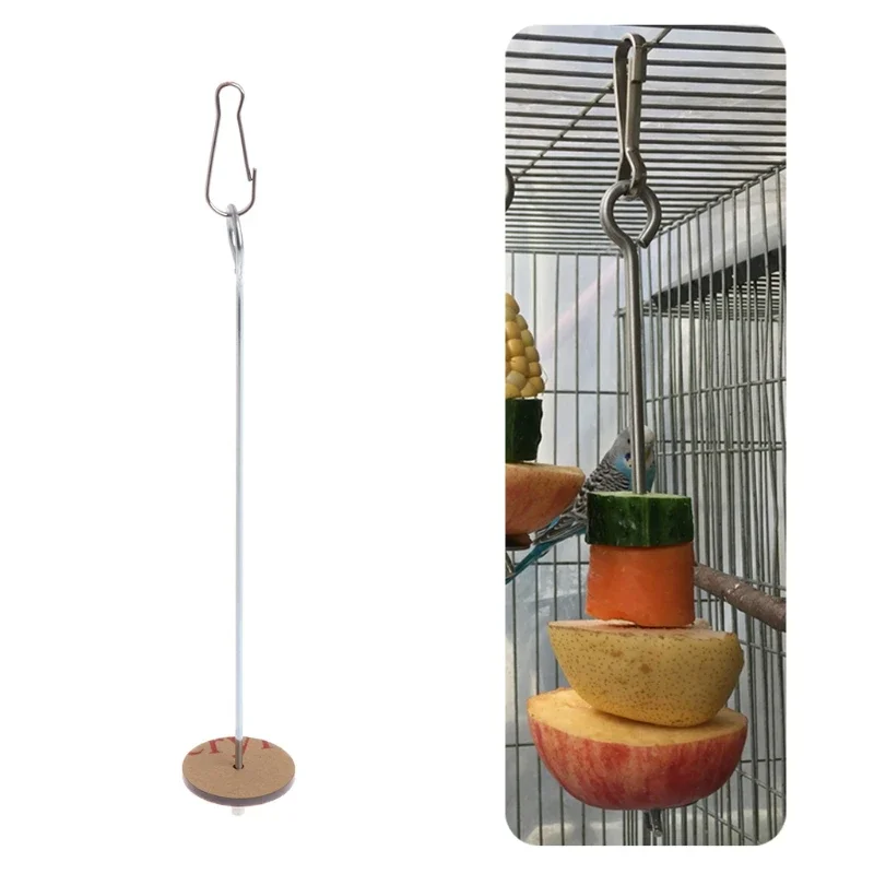 Bird Holder Stainless Steel Parrot Treat Skewer Vegetable Fruit Feeder