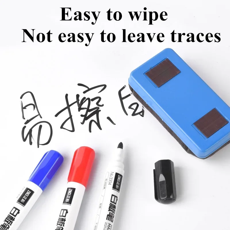 10 Pcs/box Whiteboard Pen Easy To Wipe Quick Drying Water-based Marker Repetitive Writing Board Erasable