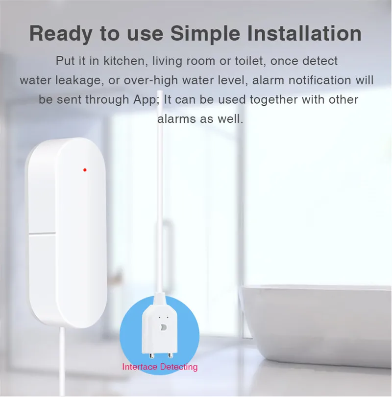 Corui wifi tuya smart wasser lecks ensor detektor alarm flutwasser lecks ensor kompatibel mit smart life google home alexa