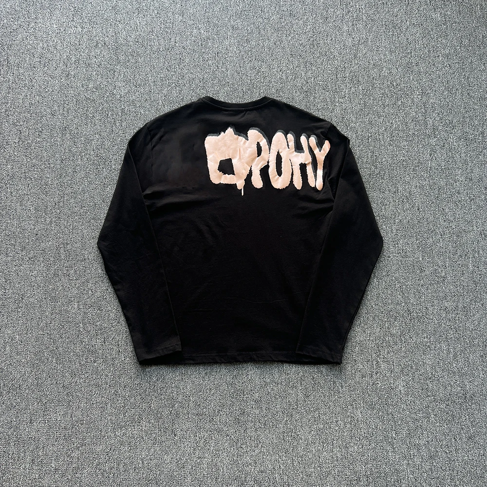 

SY-161 Unisex Cotton Double Long Sleeve Tee Jogger T-shirt Hoodie Top Tracksuit Comfortable Men Women Clothing Black Rose Gold