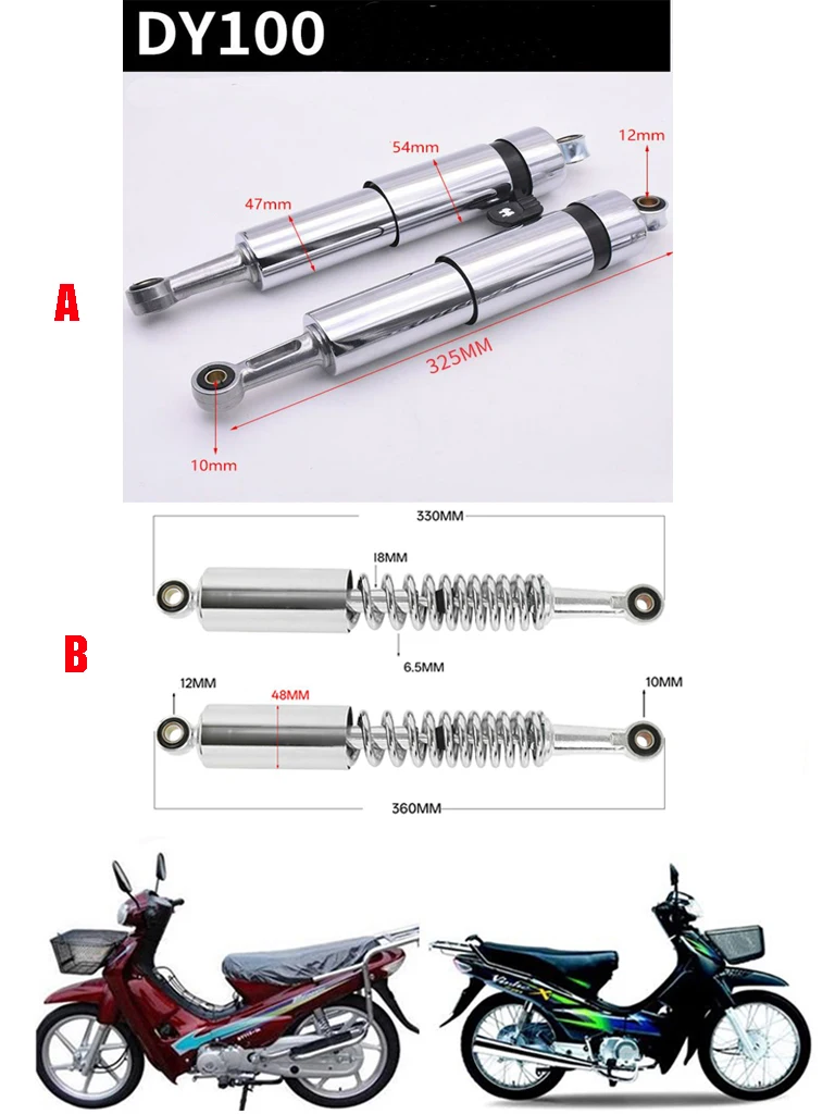 Motorcycle Rear Shock Absorber for Honda Zongshen Dayang Dayun Loncin Jialing Lifan for 70cc-90cc-100cc-110cc Fork Suspention