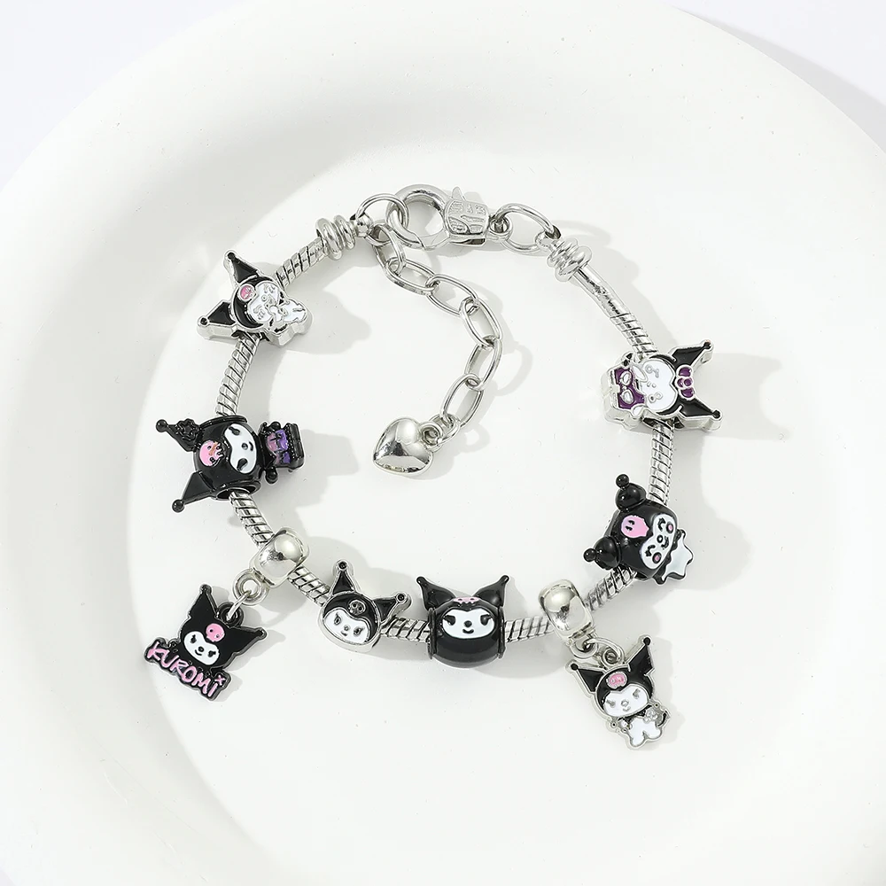 New Sanrioed Anime My Melody Cinnamoroll Kuromi Cartoon Kawaii Charm Bracelet Men Women Fashion Bangle Birthday Gifts Toy