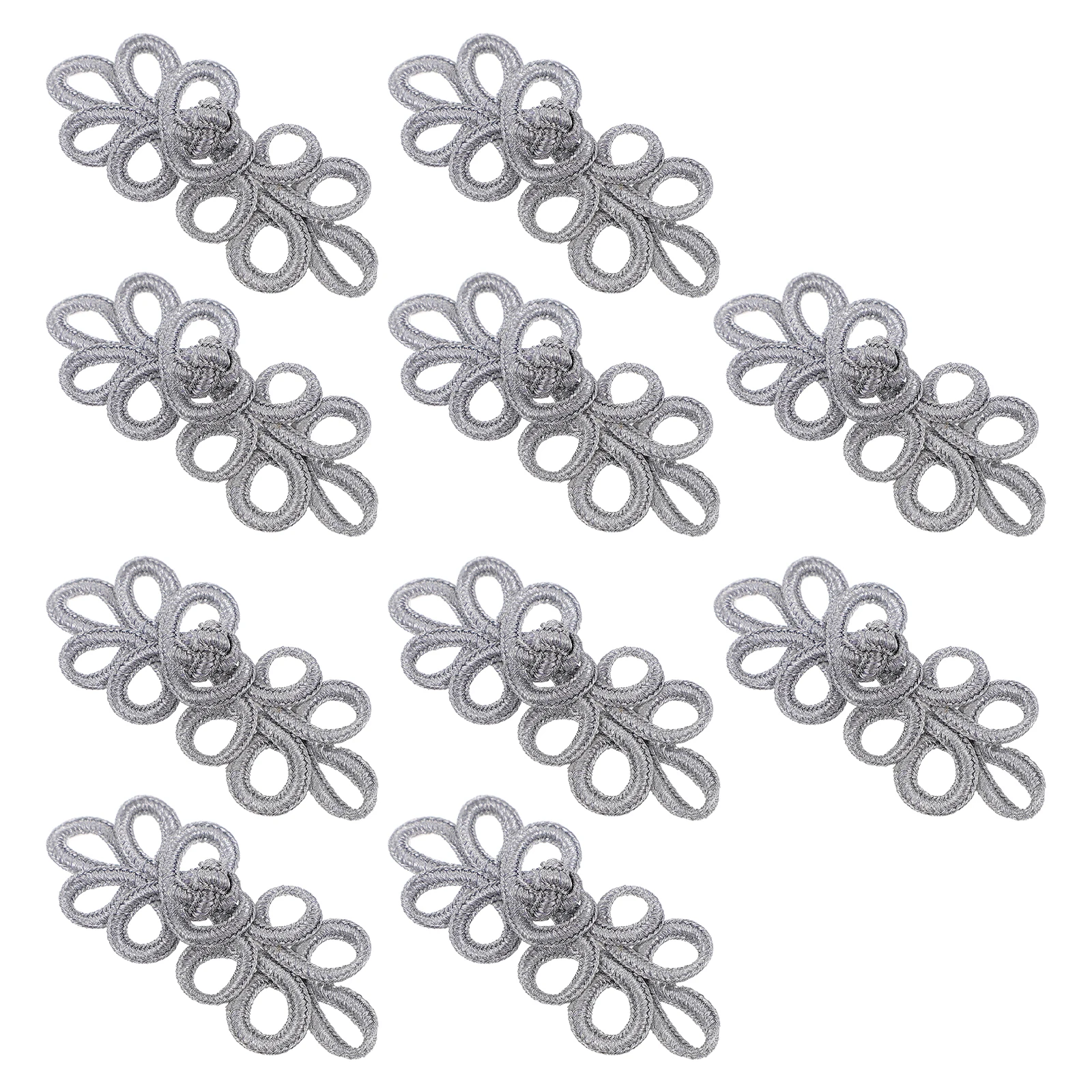 

10pcs Cheongsam Decorative Buttons Silver Chinese Knots Replacement No Sew Clothing Accessories Fashion Sewing Fasteners