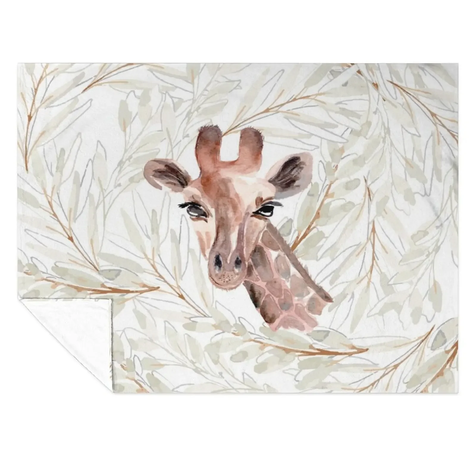 

Watercolor Giraffe Throw Blanket christmas gifts Softest Beach Polar Blankets
