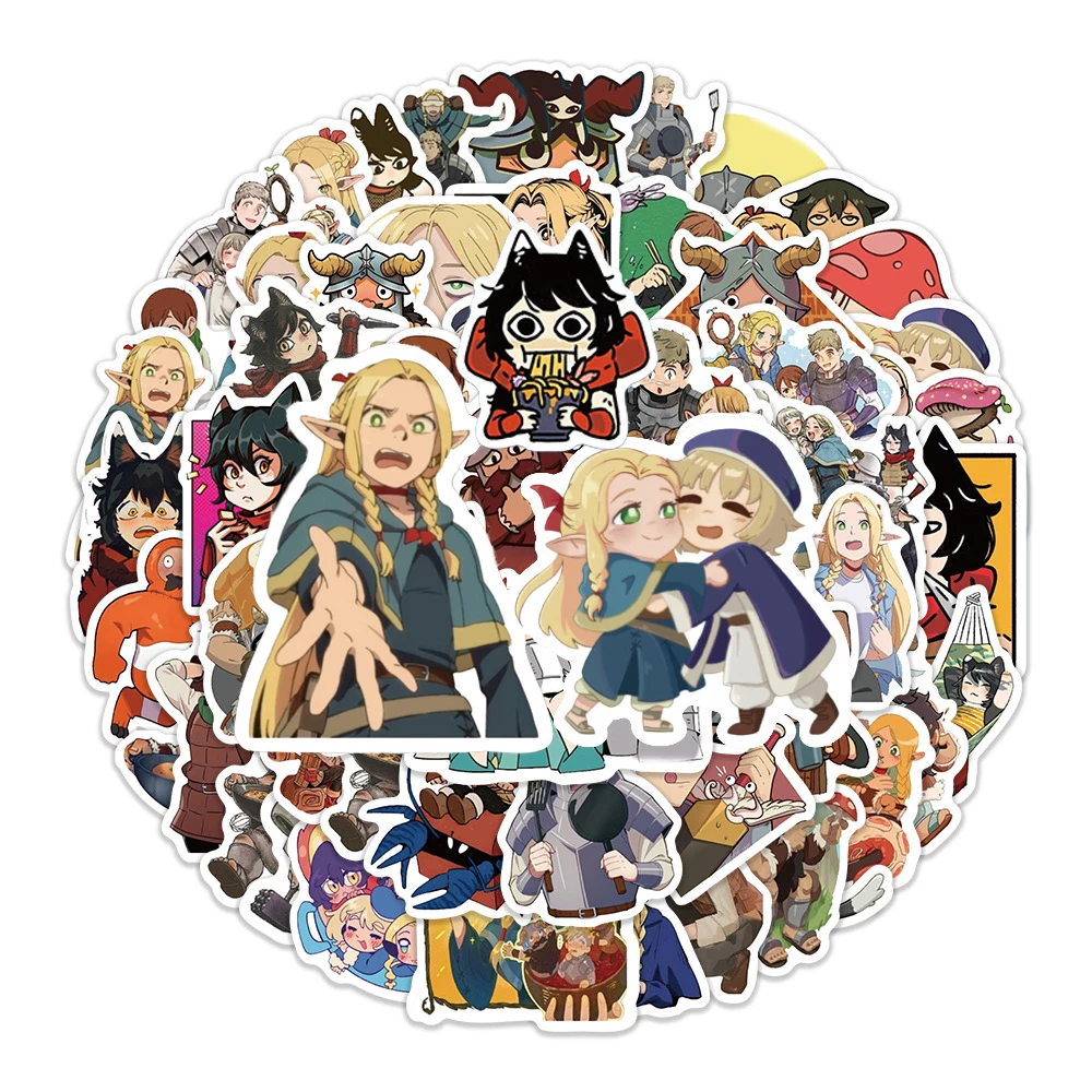 

10/30/60pcs Anime Delicious in Dungeon Graffiti Stickers Cartoon Waterproof Sticker Water Bottle Phone Notebook Decals Packing
