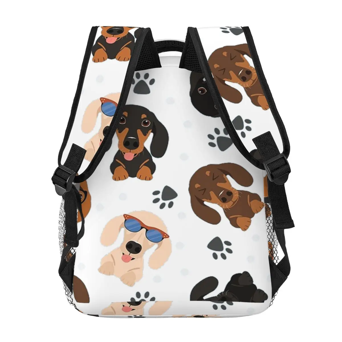 Happy Dachshund Sausage Dogs Backpacks Boys Girls Bookbag Students School Bags Cartoon Kids Rucksack Shoulder Bag Large Capacity