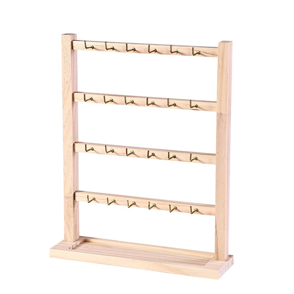 

Jewelry Necklaces Earring Display Stand Bracelet Keychain Storage Rack Wooden Showcase Jewelry Display Storage Store Counter