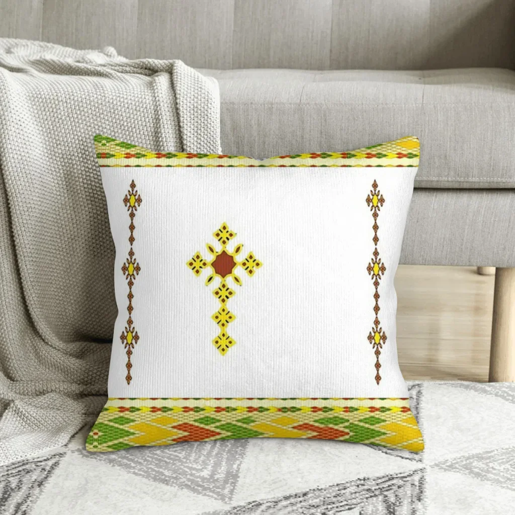 Habesha Tibeb Telet Cojines Ethiopian Cross Throw Pillow Case Cushion Covers Home Sofa Chair Decorative Backpack