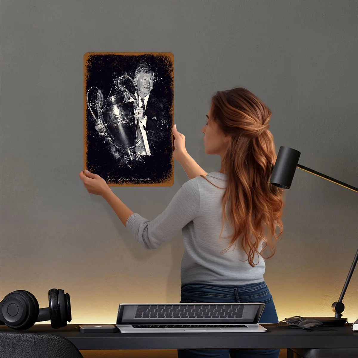السير أليكس فيرغسون علامات معدنية الرياضة ملصق جدار الديكور العناصر مخصص صفيح تسجيل ل جدار الفن الديكور غرفة ديكور بار