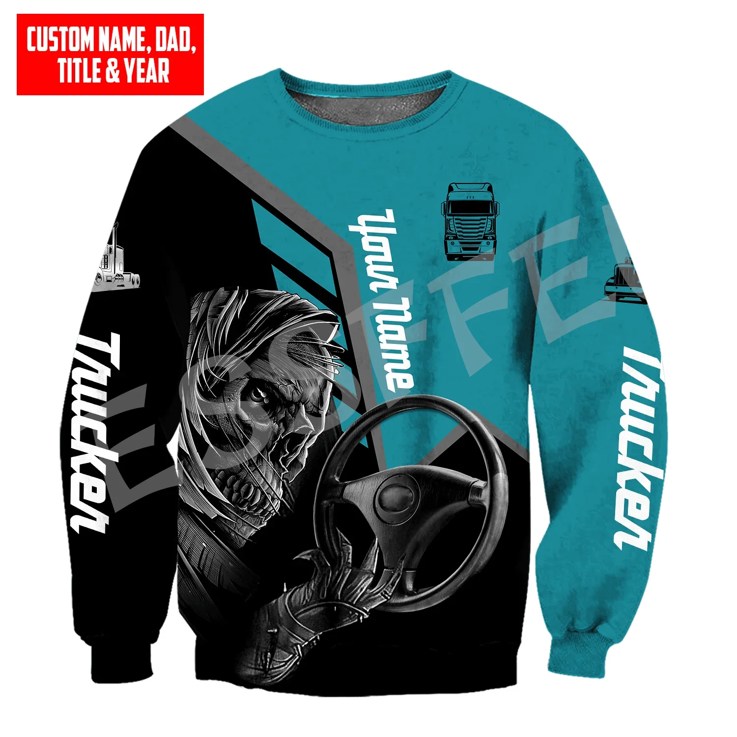 Custom Name Truck Car Worker Trucker Tattoo Operator Tracksuit 3DPrint Harajuku Pullover Streetwear Casual Jacket Zip Hoodies 21