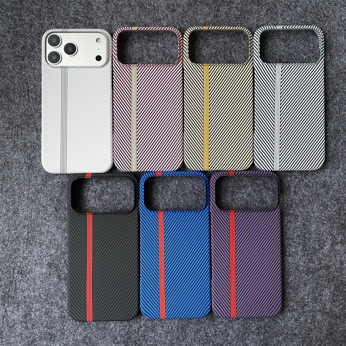 Carbon Fiber Kevlar Pattern Phone Case for IPhone 17 Air 16 15 14 Plus 13 12 11 Pro Max Business Shockproof Retro Leather Cover
