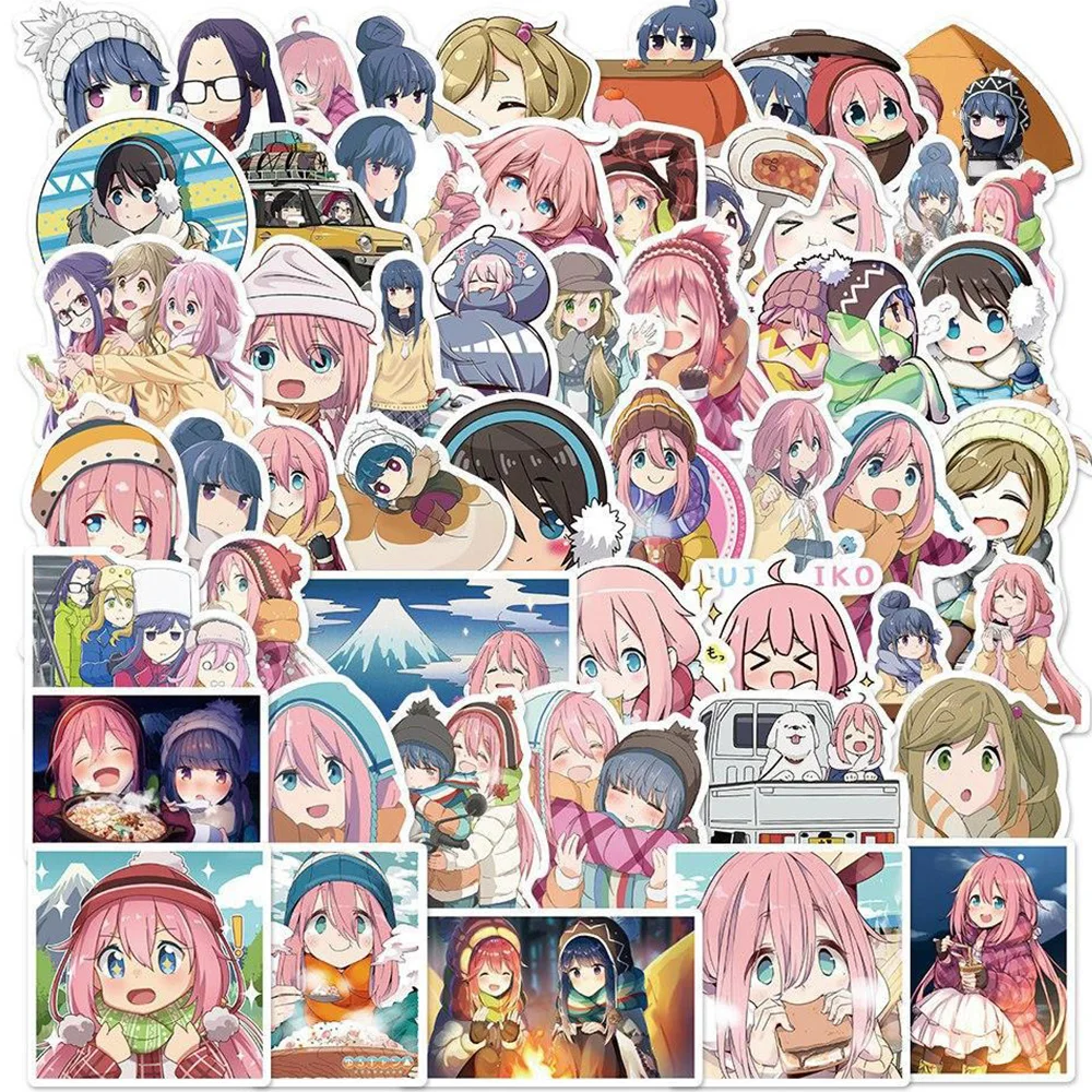 10/30/50pcs Laid Back Camp Anime Stickers Cute Girls Cartoon Sticker Aesthetics Scrapbooking Travel Wall Cup Decoration Decal