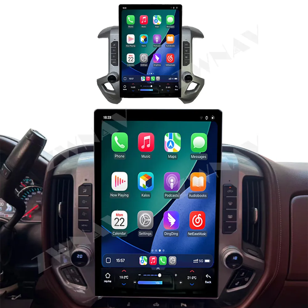 

15.6 inch CarPlay Android Auto Car Radio Android 14 For Chevrolet Silverado 2014-2018 GPS Navigation Stereo Multimedia Player