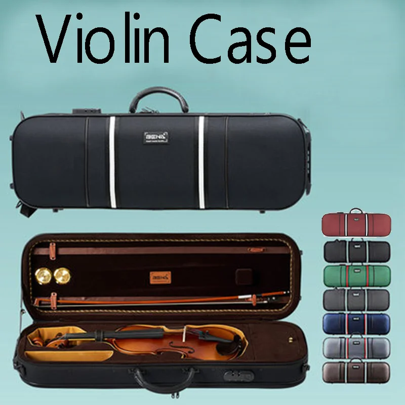 4/4 Violin case High-grade waterproof and compressive fashion Square Box Violin Square Case With hygrometer