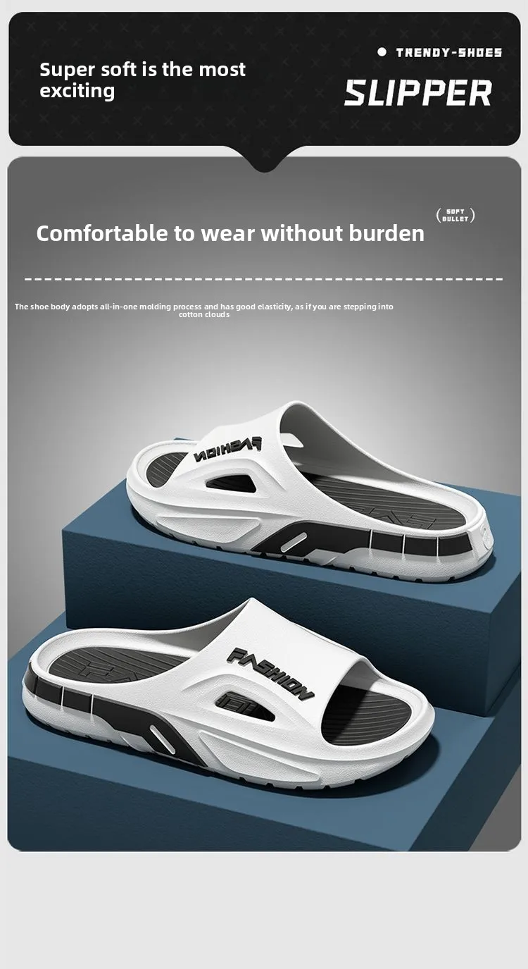 Men's platform slippers men's home men's deodorant summer wear outdoor indoor non-slip tide brand couple men's slippers