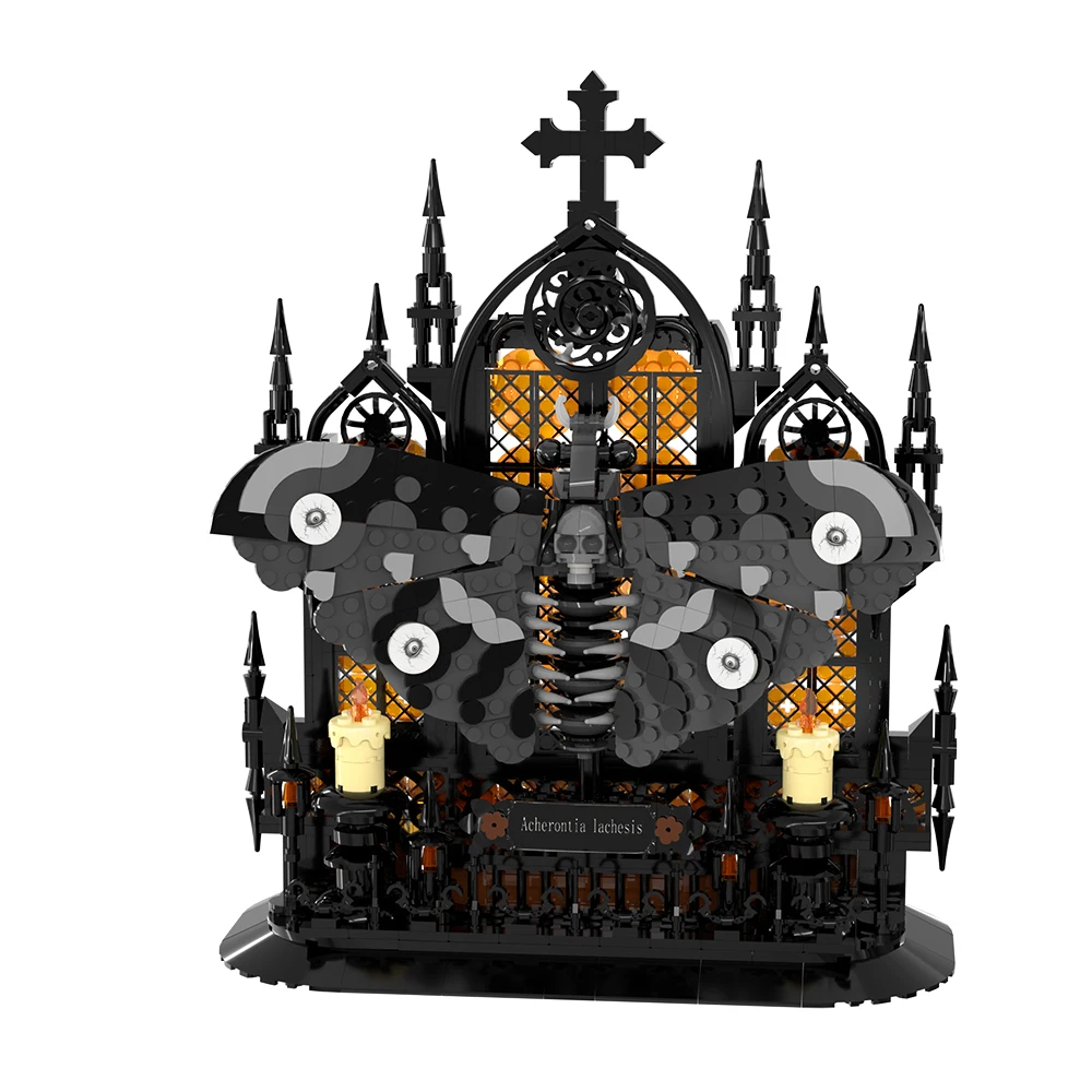 

Gothic Death‘s Head Moth Building Blocks Demon Moth with Skull Skeleton Horror Insects Specimen Kit Bricks Toy Adult Gift