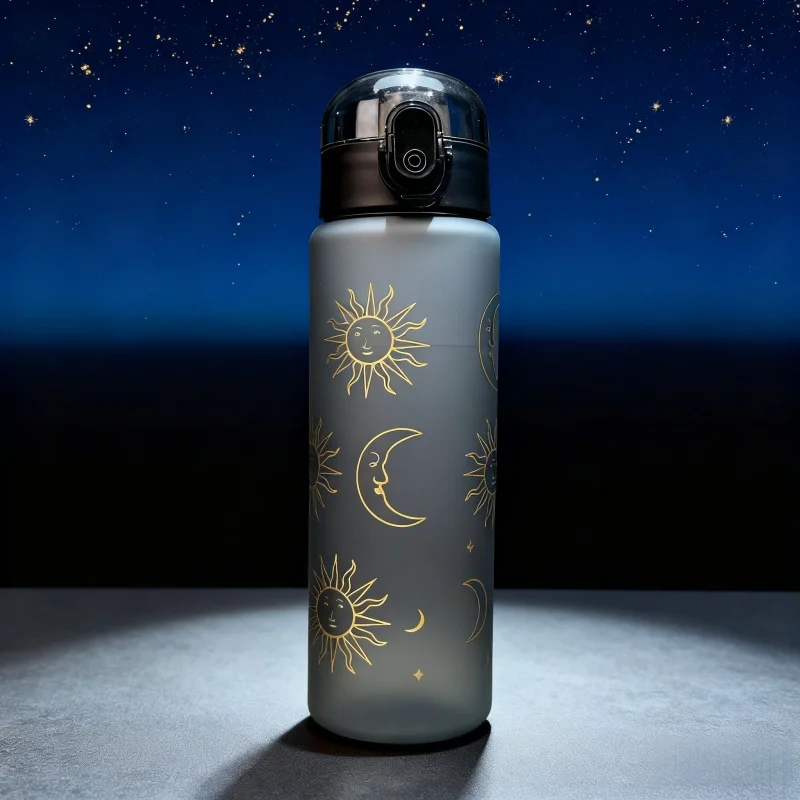 

780 мл пластиковая бутылка для воды с цветком ромашки, спортивная прозрачная бутылка для воды, портативная прозрачная герметичная бутылка для питья для путешествий в тренажерном зале