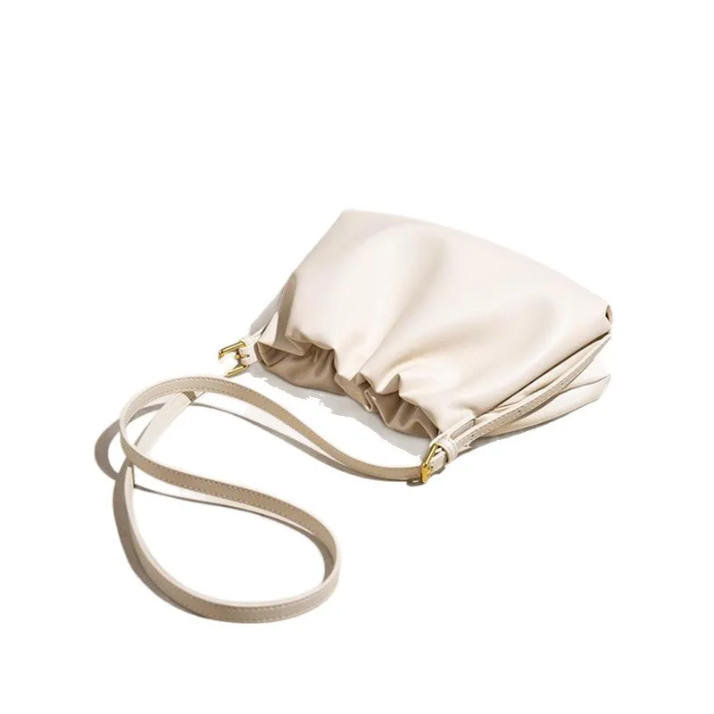 2026 New Small High End Womens Handbag Fashion Versatile Shoulder Bag Casual Top Grain Cowhide Crossbody Cloud Bag