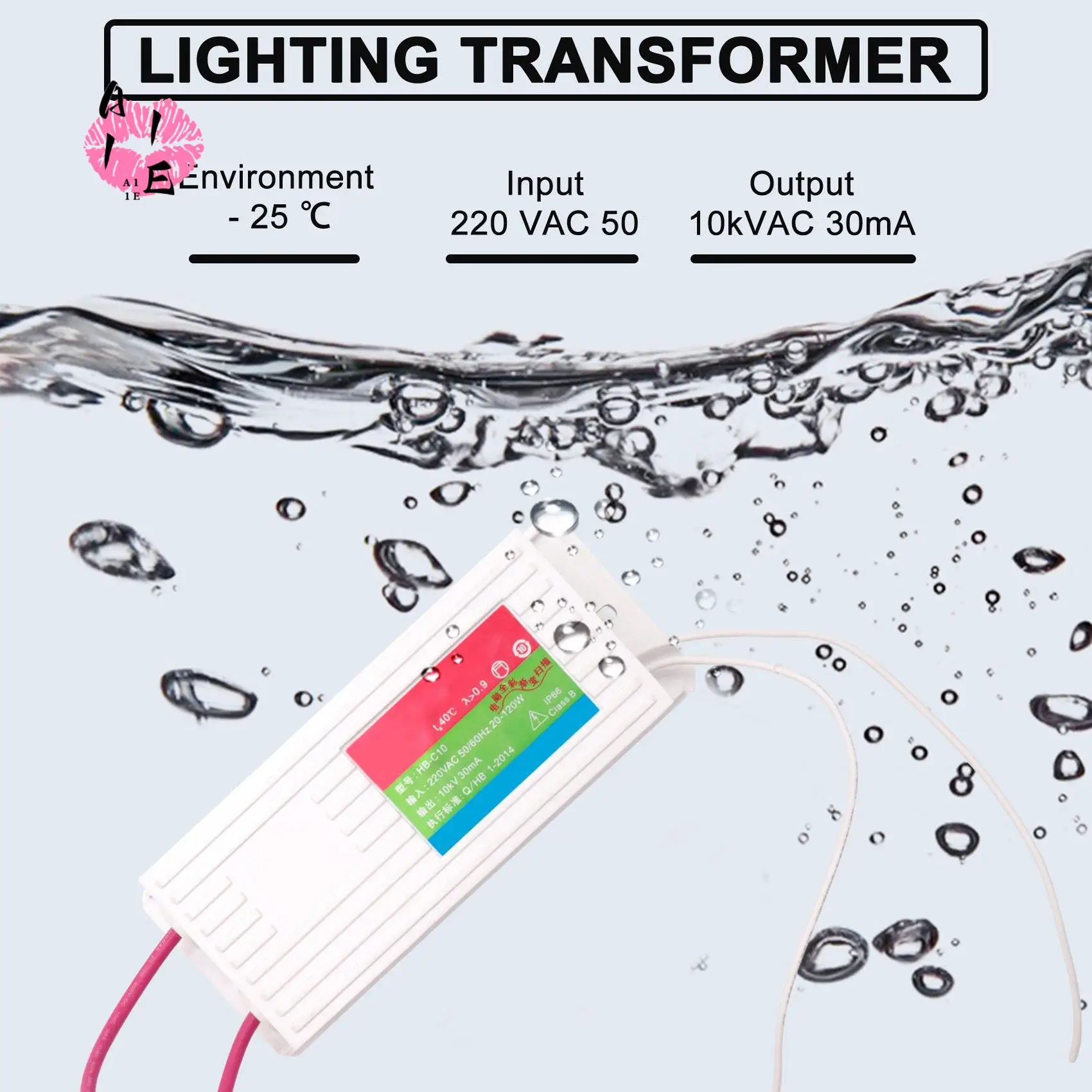 

A11E-1Pc Электронный неоновый трансформатор Hb-C10 10 кВ Неоновый источник питания Выпрямитель 30 мА 20-120 Вт