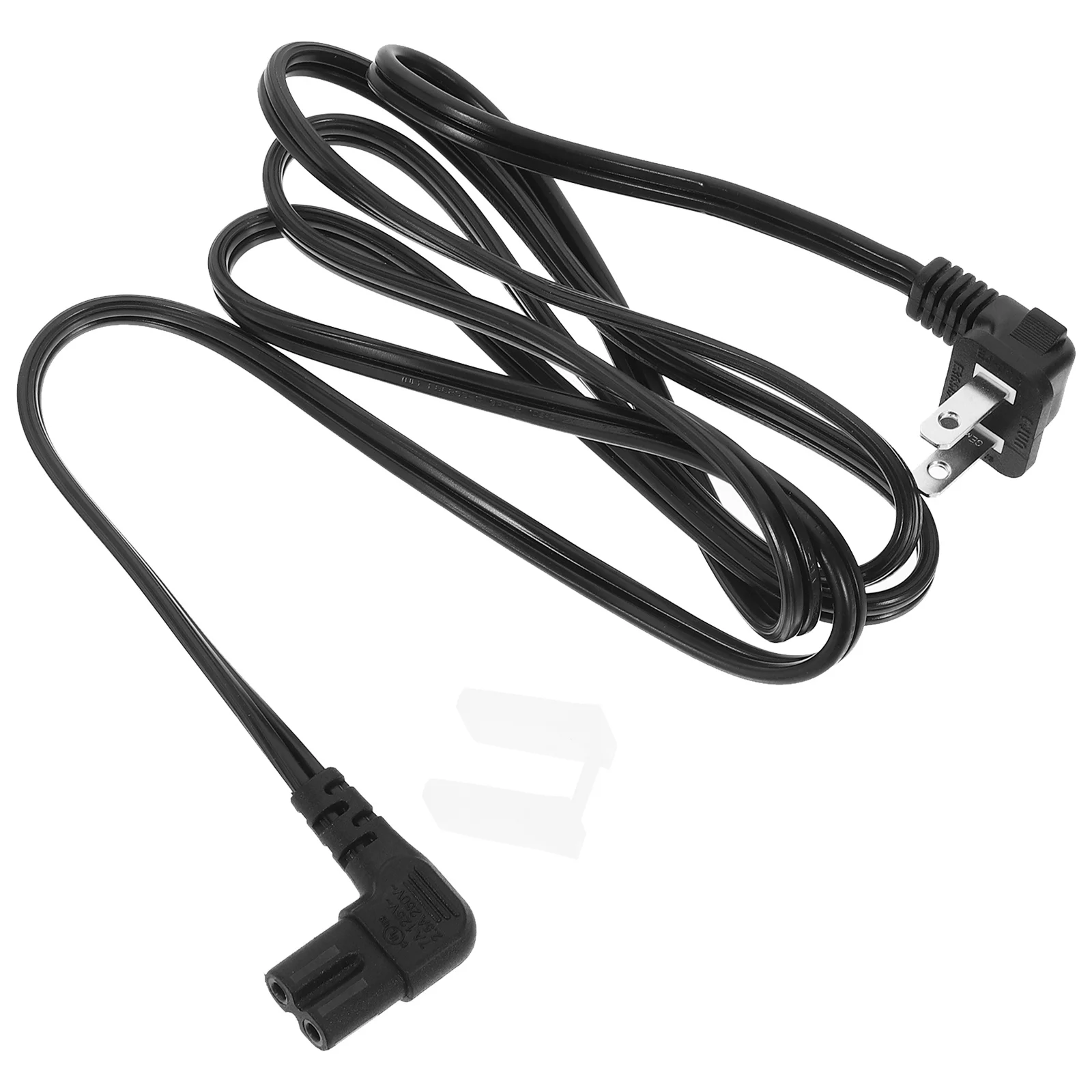

Us Standard 2 Prong Power Cord Right Angle Flat Plug Extension Cable For Radio Shaver Appliance Replacement Electrical Device