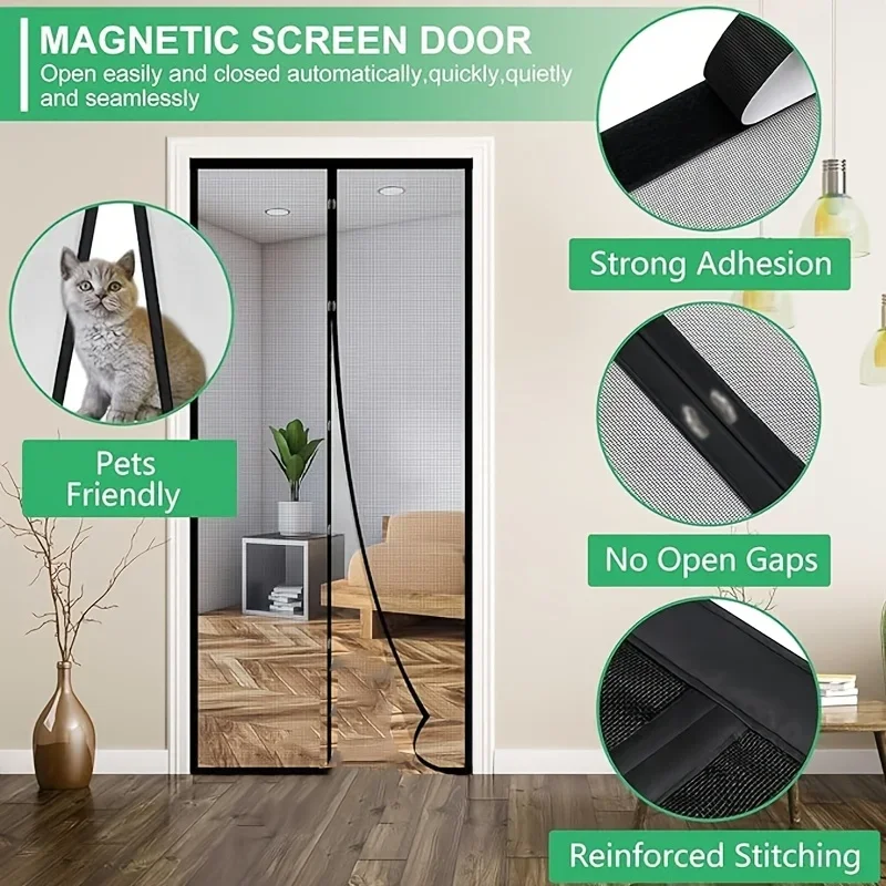 Summer Door Curtain 1PC - Mosquito Proof Soft Mesh Living Room Bedroom Kitchen Home Decor Beaded curtain