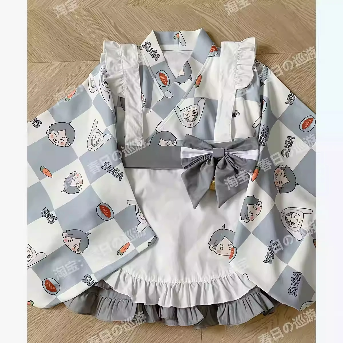 

Хайкю!! Shoyo Hinata Tobio женский кавайный фартук с бантом и принтом, костюмы горничной для косплея, платье для анимационного шоу для девочек