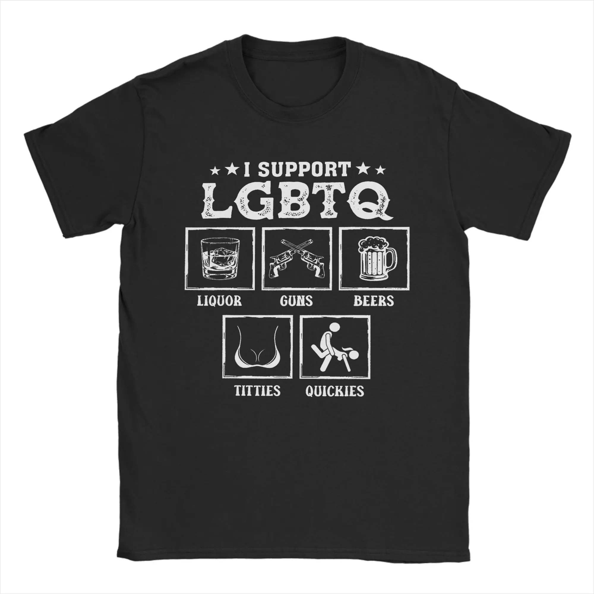 I Support LGBTQ Funny Sarcastic T Shirt Summer  100 Cotton T-Shirts For Men Custom DIY Tshirt Short Sleeve Awesome Top Tees
