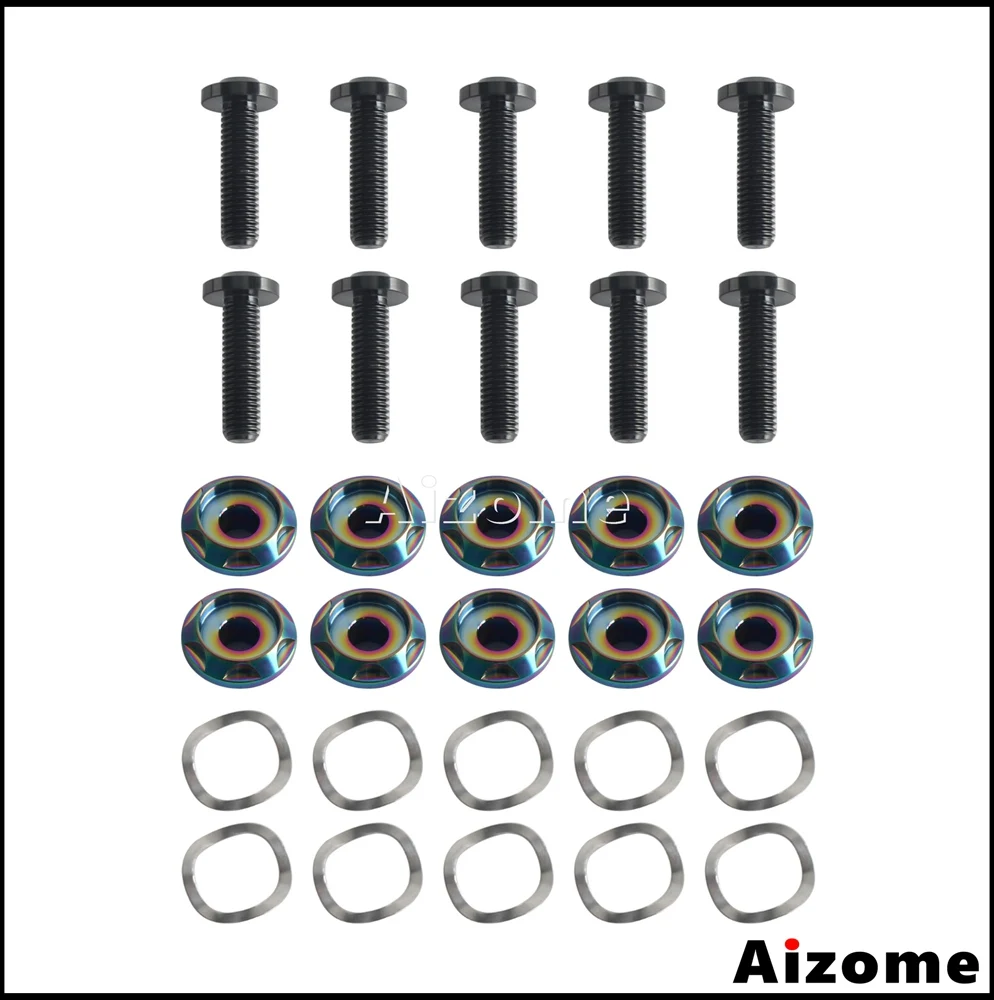 Motorcycle 10 Pack Titanium Front Floating Brake Rotor Bolt Kit For Harley Street Glide FLHX FLHXU FLTRX FLTRT 2024-2026 Touring