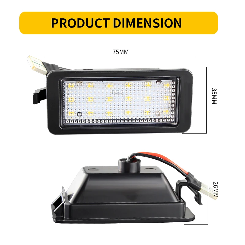 2pcs LED License Number Plate Light Assembly For VW up 12-17 For Skoda E-Citigo For Seat Mii 12-21 Ibiza 6J 08-12 Tail Tag Lamp